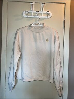 Reebok Cream Mock Neck Pullover with Small Logo